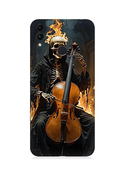 Huawei Honor 8c Uyumlu Iskelet Çello Desenli Silikon Kılıf