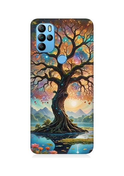 General Mobile GM21 Pro Uyumlu Renkli Ağaç Desenli Silikon Kılıf