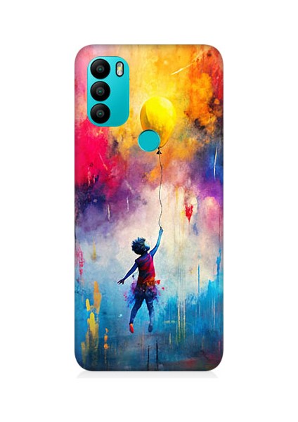 General Mobile GM21 Plus Uyumlu Balonlu Kız Desenli Silikon Kılıf
