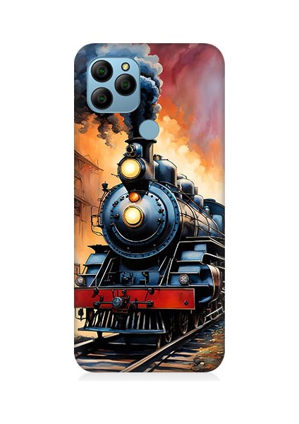 General Mobile GM21 Uyumlu Buharlı Tren Desenli Silikon Kılıf