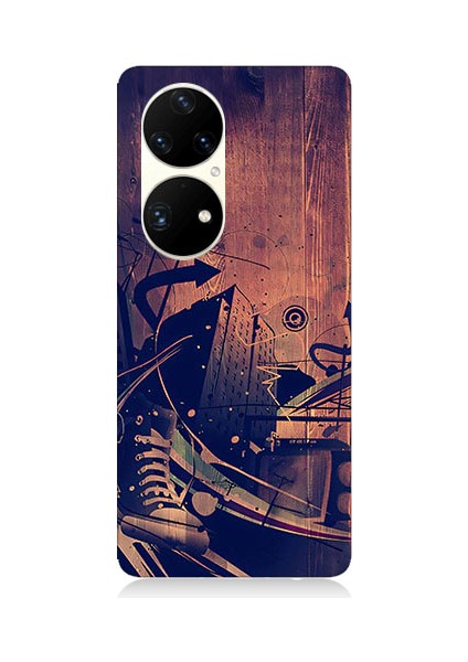 Huawei P50 Pro Uyumlu Karanlık Tiyatro Desenli Silikon Kılıf