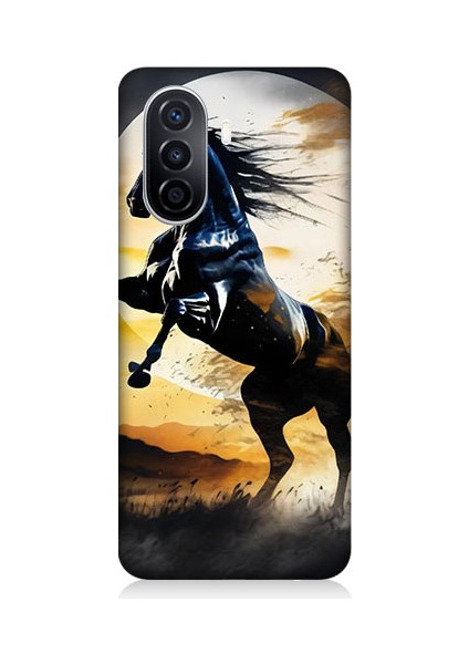Huawei Nova Y70 Uyumlu Şaha Kalkmış At Desenli Silikon Kılıf