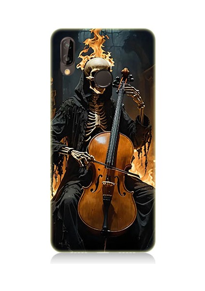 Huawei P20 Lite Uyumlu Iskelet Çello Desenli Silikon Kılıf