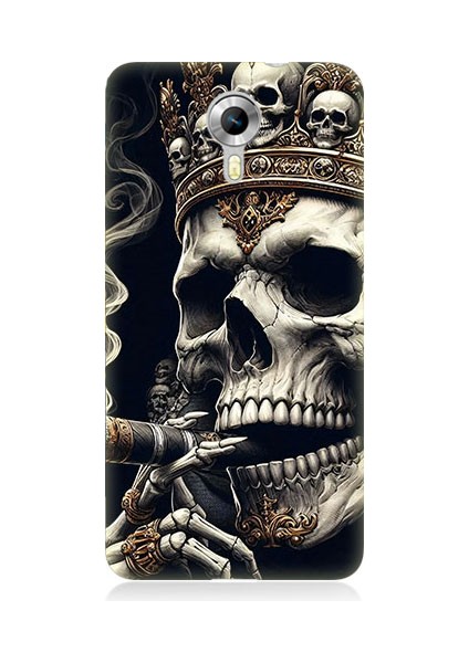 General Mobile Discovery 4g Uyumlu Taçlı Kafatası Desenli Silikon Kılıf