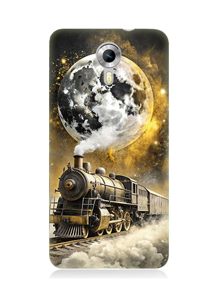 General Mobile Discovery 4g Uyumlu Ay ve Tren Desenli Silikon Kılıf
