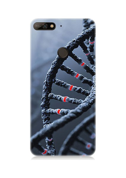 Huawei Y7 2018 Uyumlu Dna Sarmalı Desenli Silikon Kılıf