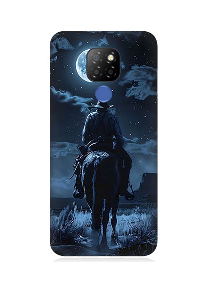 General Mobile GM20 Uyumlu Ay Işığında Kovboy Desenli Silikon Kılıf