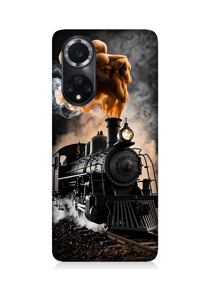 Huawei Nova 9 Uyumlu Kara Tren Desenli Silikon Kılıf
