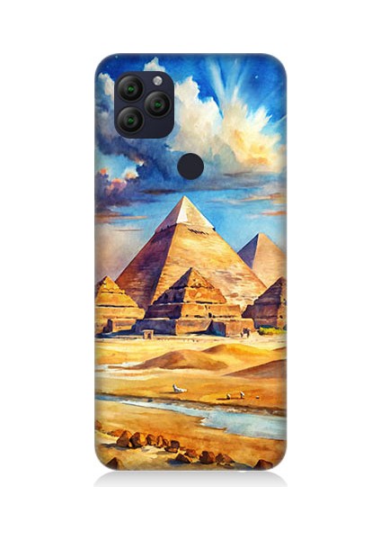 General Mobile GM22 Uyumlu Piramid Manzarası Desenli Silikon Kılıf