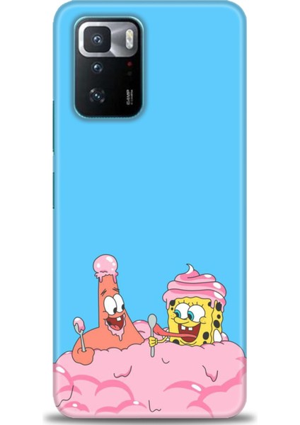 Xiaomi Poco X3 Gt Kılıf Hd Baskılı Kılıf - Spongebob + 9h Nano Ekran Koruyucu