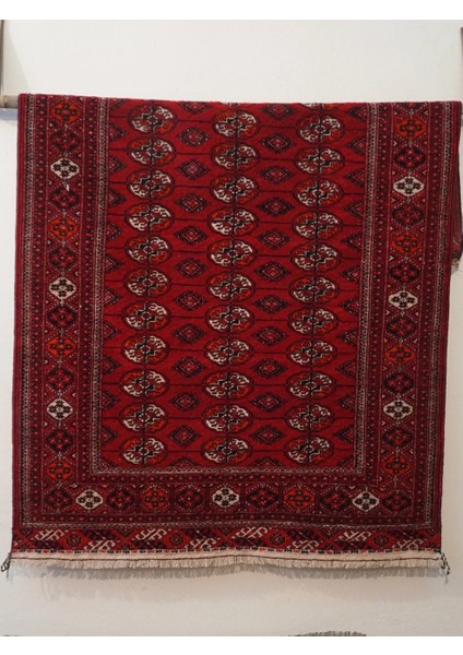 Designev 137x201 Cm Canlı Kırmızı Renkli Antik El Dokuma Eklektik Ev Dekoru Kilim