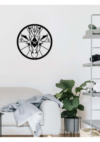 Zürafa Dekoratif Metal Duvar Saati -Ev Dekorasyon - 50 X 50 - Cm - Siyah - Clock-050 modelleri