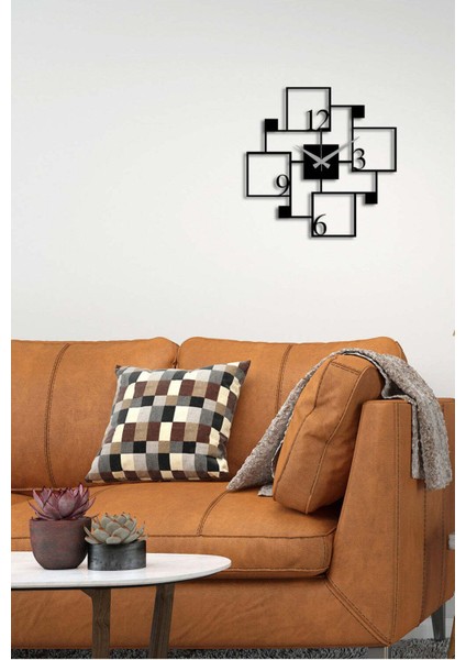 Modern Number Metal Duvar Saati -Ev Dekorasyon - 50 X 50 - Cm - Siyah - Clock-195