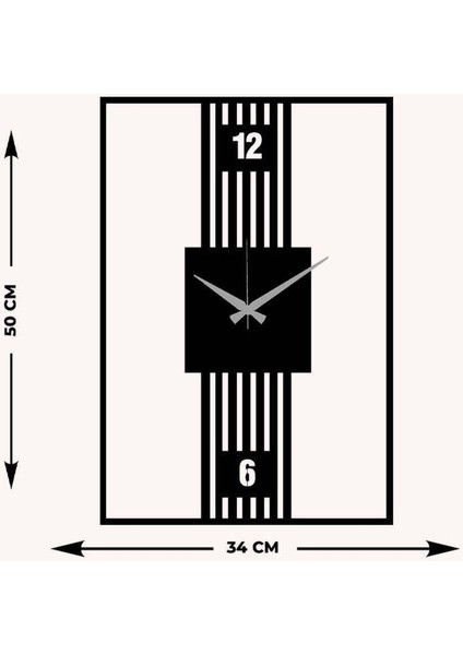 Serisi Metal Duvar Saati -Ev Dekorasyon - 50 X 34 - Cm - Siyah - Clock-247 indirimleri