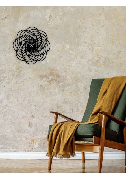 Illüzyon Duvar Saati -Ev Dekorasyon - 50 X 50 - Cm - Siyah - Clock-032