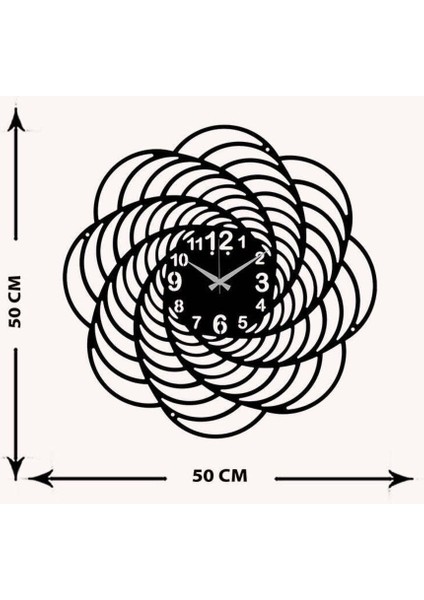 Illüzyon Duvar Saati -Ev Dekorasyon - 50 X 50 - Cm - Siyah - Clock-032 indirimleri