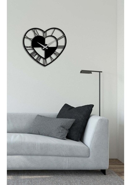 Kalpli Metal Duvar Saati -Ev Dekorasyon - 45 X 50 - Cm - Siyah - Clock-033 fiyatları