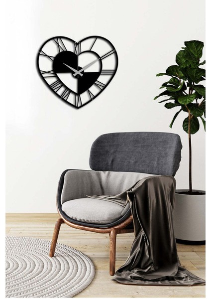 Kalpli Metal Duvar Saati -Ev Dekorasyon - 45 X 50 - Cm - Siyah - Clock-033 modelleri