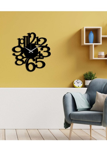 Modern Metal Duvar Saati -Ev Dekorasyon - 50 X 50 - Cm - Siyah - Clock-006 fırsatları