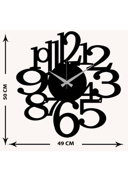 Modern Metal Duvar Saati -Ev Dekorasyon - 50 X 50 - Cm - Siyah - Clock-006 indirimleri