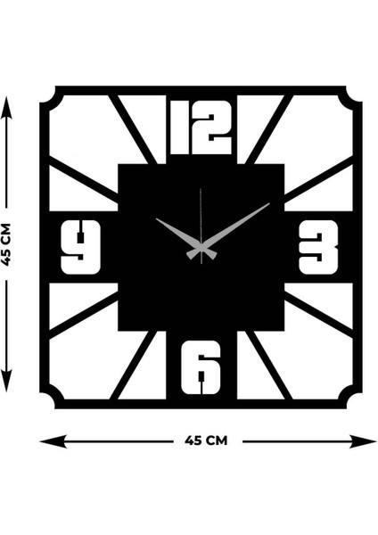 Serisi Metal Duvar Saati -Ev Dekorasyon - 45 X 45 - Cm - Siyah - Clock-170 indirimleri