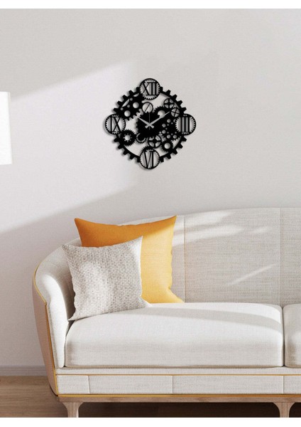 Gearwheel Metal Duvar Saati -Ev Dekorasyon - 50 X 50 - Cm - Siyah - Clock-212 fiyatları