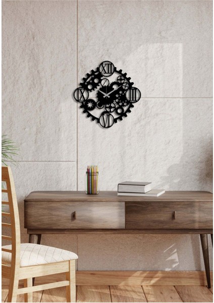 Gearwheel Metal Duvar Saati -Ev Dekorasyon - 50 X 50 - Cm - Siyah - Clock-212 fırsatları