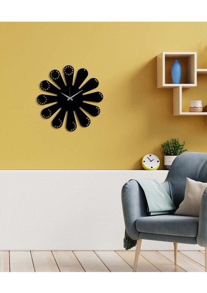 Modern Art Metal Duvar Saati -Ev Dekorasyon - 45 X 45 - Cm - Siyah - Clock-249 fiyatları