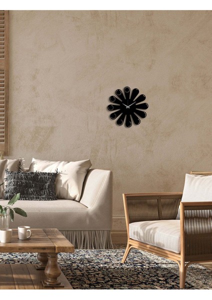 Modern Art Metal Duvar Saati -Ev Dekorasyon - 45 X 45 - Cm - Siyah - Clock-249 modelleri