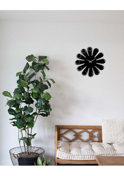 Modern Art Metal Duvar Saati -Ev Dekorasyon - 45 X 45 - Cm - Siyah - Clock-249 fırsatları