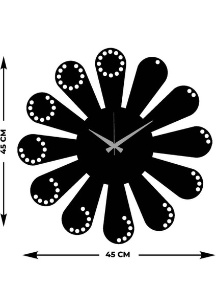 Modern Art Metal Duvar Saati -Ev Dekorasyon - 45 X 45 - Cm - Siyah - Clock-249 indirimleri