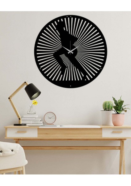 Ahi Vamos Metal Duvar Saati -Ev Dekorasyon - 50 X 50 - Cm - Siyah - Clock-007