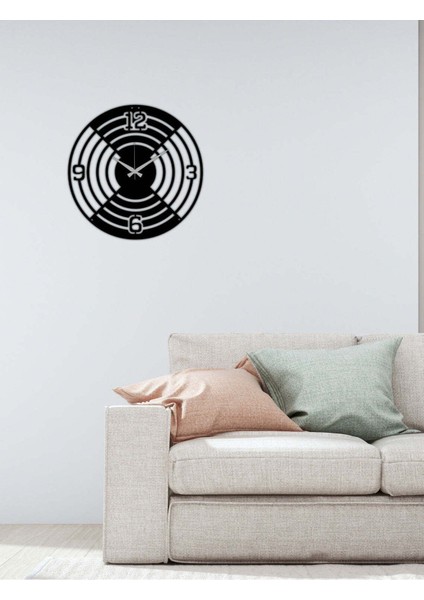 Metal Duvar Saati -Ev Dekorasyon - 50 X 50 - Cm - Siyah - Clock-018 fırsatları