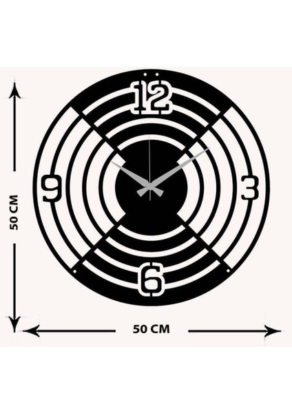 Metal Duvar Saati -Ev Dekorasyon - 50 X 50 - Cm - Siyah - Clock-018 indirimleri