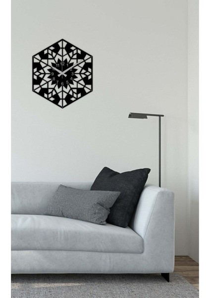 Geometrik Duvar Saati -Ev Dekorasyon - 40 X 40 - Cm - Siyah - Clock-047 fiyatları