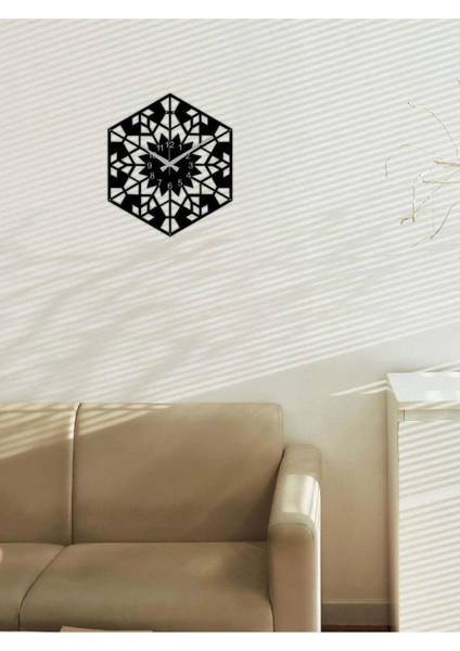 Geometrik Duvar Saati -Ev Dekorasyon - 40 X 40 - Cm - Siyah - Clock-047 fırsatları
