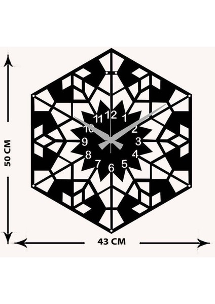 Geometrik Duvar Saati -Ev Dekorasyon - 40 X 40 - Cm - Siyah - Clock-047 indirimleri