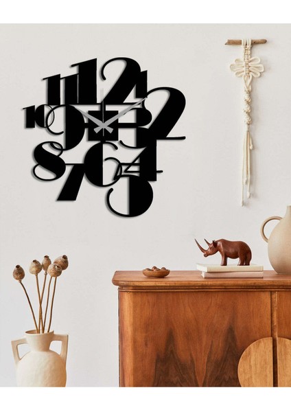 Modern Number Metal Duvar Saati -Ev Dekorasyon - 40 X 40 - Cm - Siyah - Clock-216 modelleri