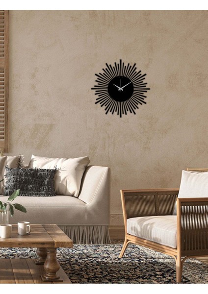 Ritim Metal Duvar Saati A -Ev Dekorasyon - 50 X 50 - Cm - Siyah - Clock-125 fırsatları