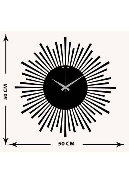 Ritim Metal Duvar Saati A -Ev Dekorasyon - 50 X 50 - Cm - Siyah - Clock-125 indirimleri