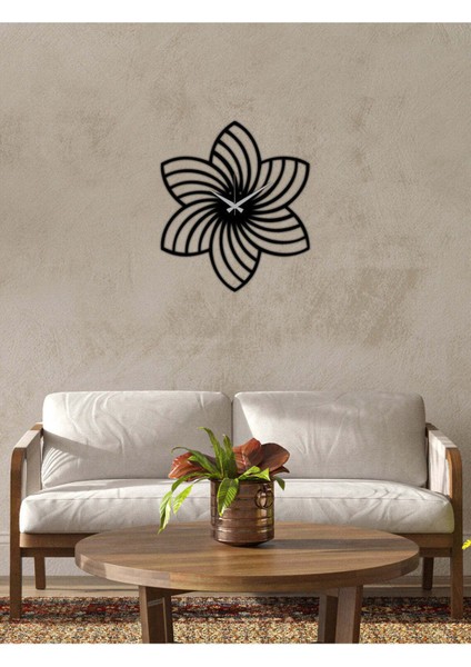 Yıldız metal Duvar Saati -Ev Dekorasyon - 42 X 36 - Cm - Siyah - Clock-111