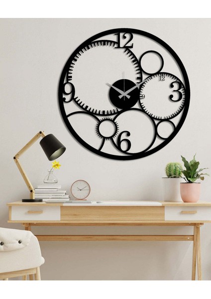 Retro Metal Duvar Saati -Ev Dekorasyon - 45 X 45 - Cm - Siyah - Clock-266 fiyatları
