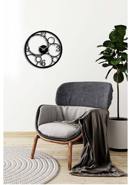 Retro Metal Duvar Saati -Ev Dekorasyon - 45 X 45 - Cm - Siyah - Clock-266 fırsatları