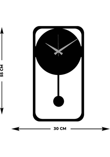 Retro Metal Duvar Saati -Ev Dekorasyon - 55 X 30 - Cm - Siyah - Clock-190 indirimleri