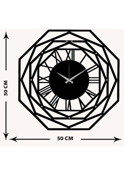Modern Art Metal Duvar Saati -Ev Dekorasyon - 50 X 50 - Cm - Siyah - Clock-161 fırsatları