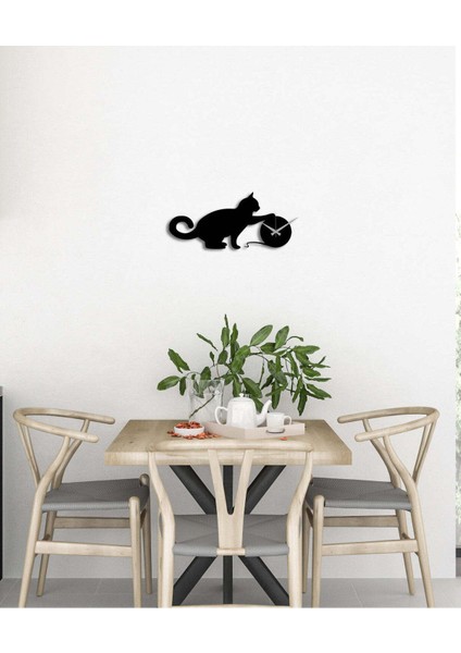 Cat&Mouse Metal Duvar Saati -Ev Dekorasyon - 50 X 23 - Cm - Siyah - Clock-179 fırsatları