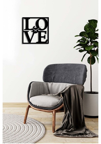 Love Metal Duvar Saati -Ev Dekorasyon - 42 X 42 - Cm - Siyah - Clock-208 fırsatları