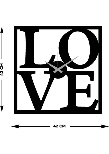 Love Metal Duvar Saati -Ev Dekorasyon - 42 X 42 - Cm - Siyah - Clock-208 indirimleri