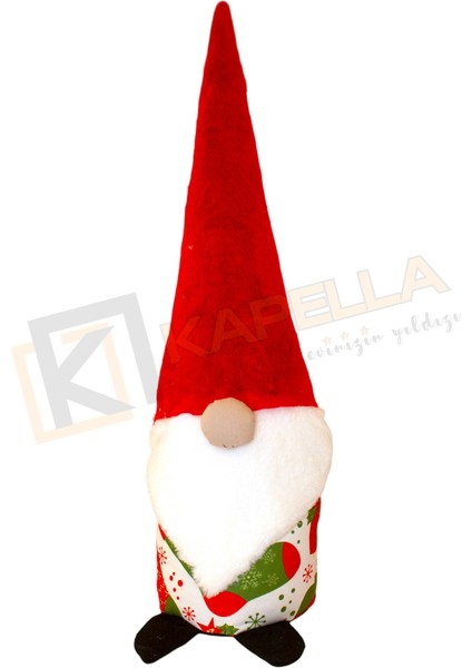 kapella yılbaşı noel baba kapı stoperi yılbaşı çorabı beyaz desenli