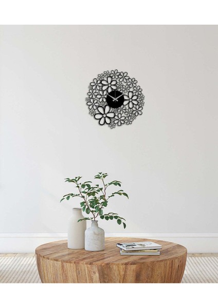 Papatya Metal Duvar Saati -Ev Dekorasyon - 50 X 50 - Cm - Siyah - Clock-224 fiyatları